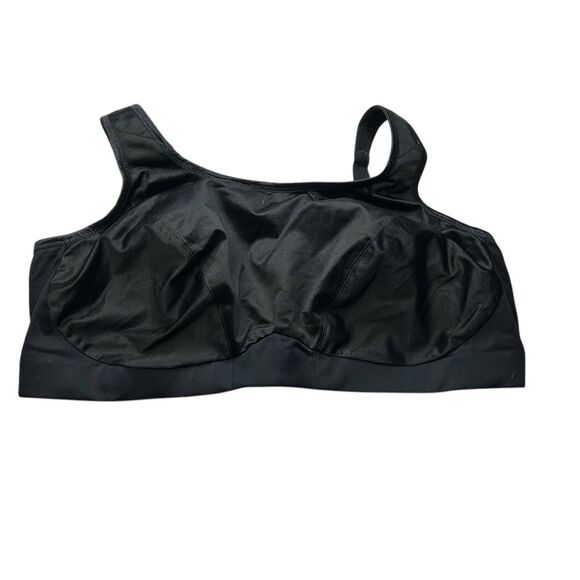 NEW Goddess Black Sports Bra 46D wire free wireless unlined GD5056 - Picture 1 of 8